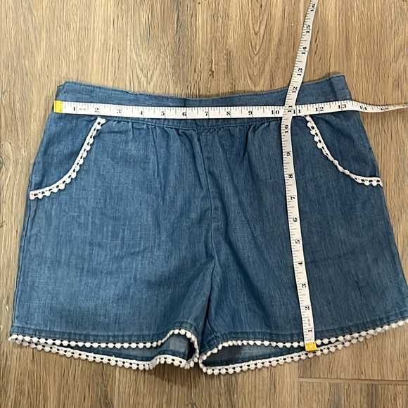 Lucky Brand Jean Shorts Girls Cotton Lace Chambray Elastic Waist Y2K Boho Bao - Picture 7 of 13